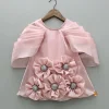 Hot Pink Artificial Flowers Embellished Dress Dresses & Sets | Dresses