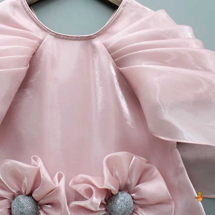 Hot Pink Artificial Flowers Embellished Dress Dresses & Sets | Dresses