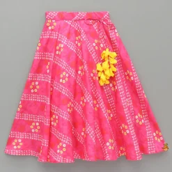 Clearance Pink Bandhani Printed Top And Lehenga With Dupatta Ethnic Wear | Lehengas & Ghagras