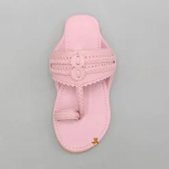Fashion Pink Braided Kolhapuri Flats Shoes