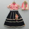 Hot Pink Chanderi Embroidered Top And Velvet Lehenga With Printed Dupatta Ethnic Wear | Lehengas & Ghagras