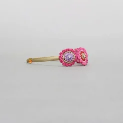 Hot Pink Crochet Flowers Embellished Hairband Hair Accessories | Hair Bands