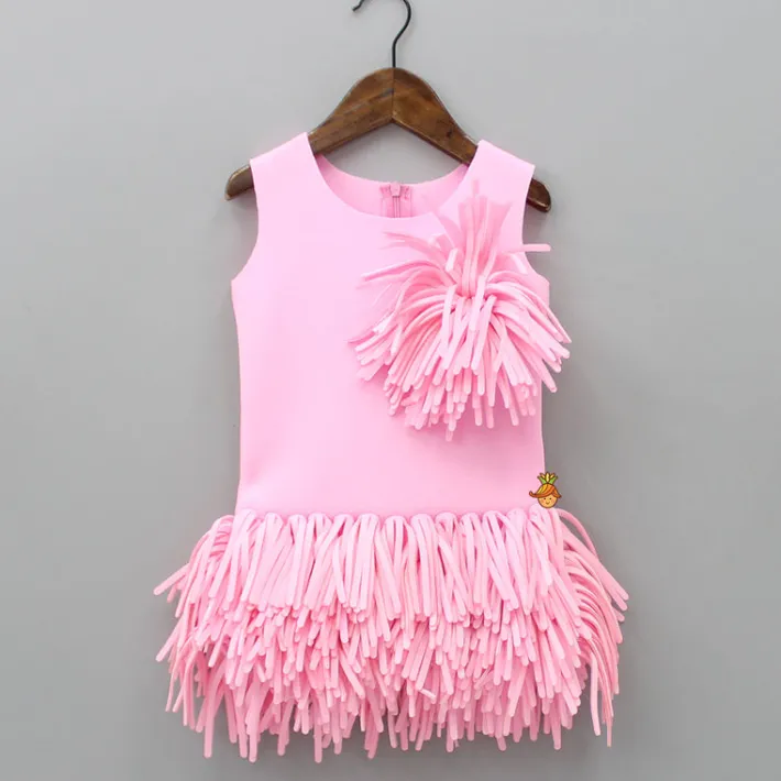 Fashion Pink Dress With Detachable Flower Brooch Dresses & Sets | Dresses