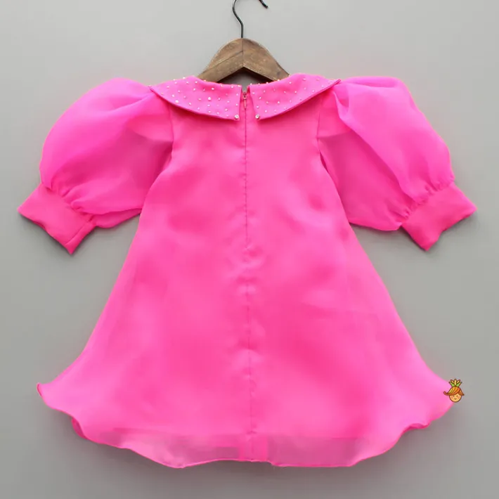Clearance Pink Embellished Collar Elegant Dress Dresses & Sets | Dresses