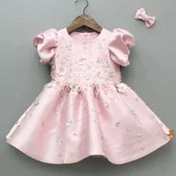 Discount Pink Embellished Dress With Detachable Bow and Matching Hairclip Dresses & Sets | Dresses