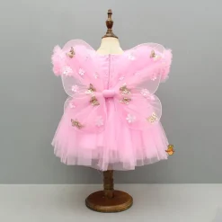 Discount Pink Embellished Dress With Butterfly Wings And Swirled Bow Hairclip Dresses & Sets | Dresses