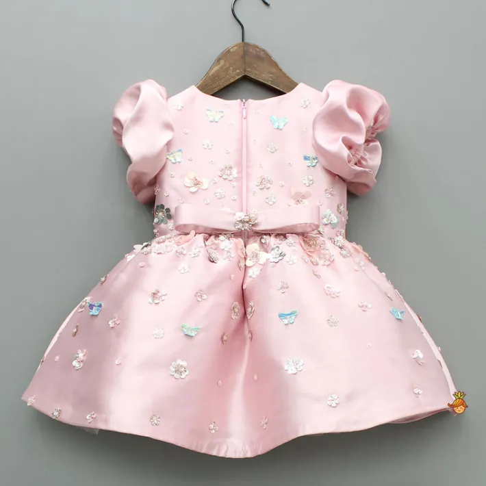 Discount Pink Embellished Dress With Detachable Bow and Matching Hairclip Dresses & Sets | Dresses