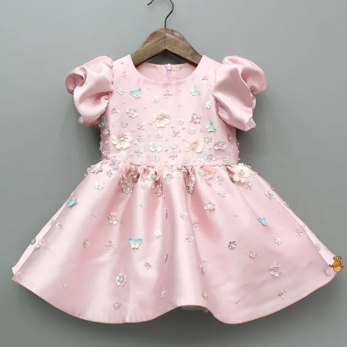 Discount Pink Embellished Dress With Detachable Bow and Matching Hairclip Dresses & Sets | Dresses