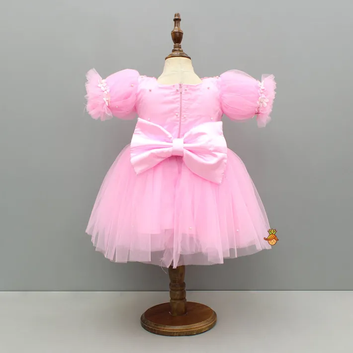 Discount Pink Embellished Dress With Butterfly Wings And Swirled Bow Hairclip Dresses & Sets | Dresses
