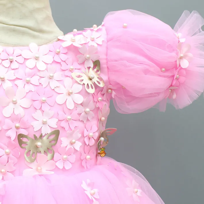 Discount Pink Embellished Dress With Butterfly Wings And Swirled Bow Hairclip Dresses & Sets | Dresses