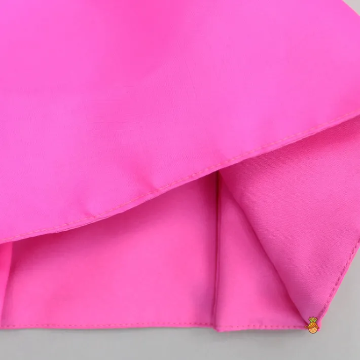 Outlet Pink Embellished Strappy Top And Printed Draped Skirt Ethnic Wear | Lehengas & Ghagras