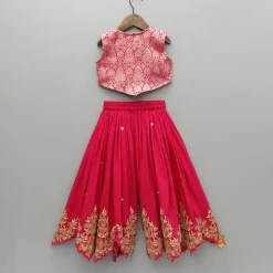 New Pink Embelllished Top And Embroidered Palazzo With Dupatta Ethnic Wear | Palazzos & Shararas