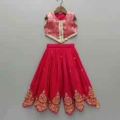 New Pink Embelllished Top And Embroidered Palazzo With Dupatta Ethnic Wear | Palazzos & Shararas