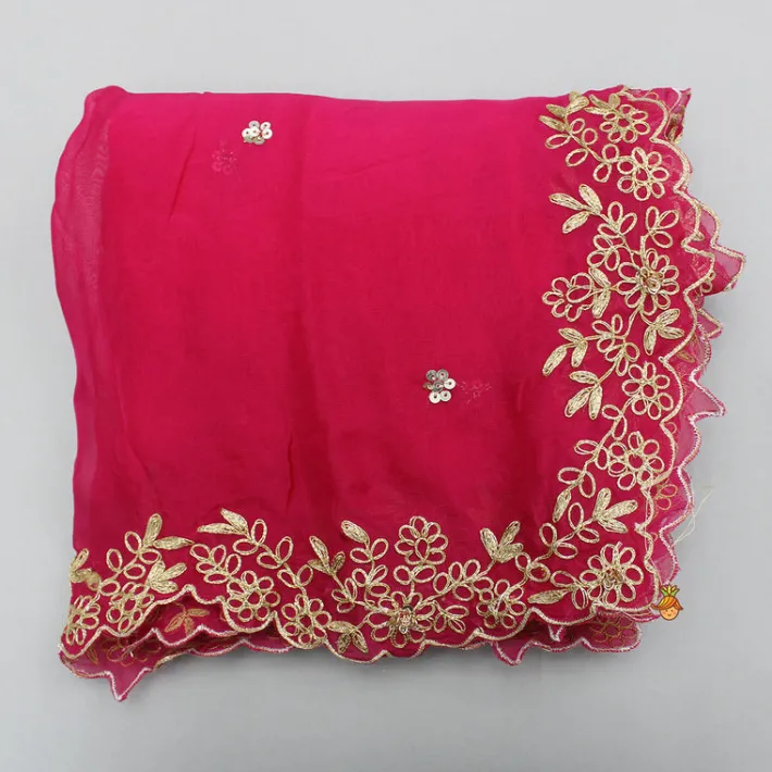 New Pink Embelllished Top And Embroidered Palazzo With Dupatta Ethnic Wear | Palazzos & Shararas