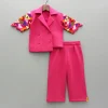 Fashion Pink Embroidered Blazer Jacket Style Top And Pant Dresses & Sets | Sets