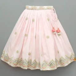 Best Pink Embroidered Brocade Top And Lehenga With Dupatta Ethnic Wear | Lehengas & Ghagras