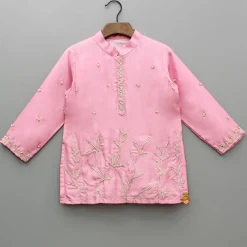 Best Pink Embroidered Kurta And Pyjama BOY Twinning Sets | Indian Ethnic Wear