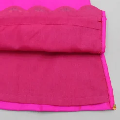 New Pink Embroidered Kurti With Pant And Dupatta Ethnic Wear | Churidars & Salwars