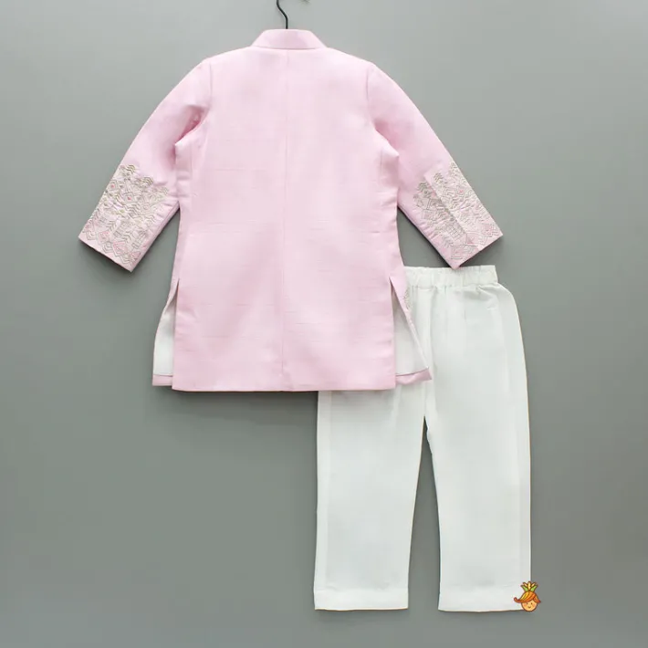 Hot Pink Embroidered Sherwani And Pyjama BOY Indian Ethnic Wear | Sherwani Sets