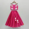 Hot Pink Embroidered Strappy Top And Lehenga Ethnic Wear | Lehengas & Ghagras