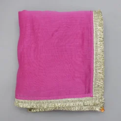Hot Pink Embroidered Strappy Kurti And Tiered Sharara With Dupatta Ethnic Wear | Palazzos & Shararas