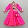 Hot Pink Embroidered Top And Scalloped Hem Lehenga With Dupatta Ethnic Wear | Lehengas & Ghagras