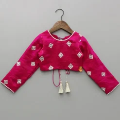 Outlet Pink Embroidered Top And Lehenga Ethnic Wear | Lehengas & Ghagras