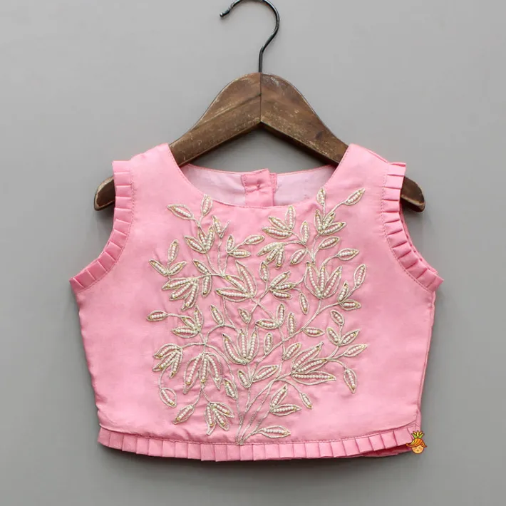 Hot Pink Embroidered Top And Lehenga Twinning Sets | Ethnic Wear