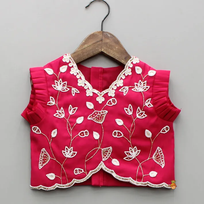 Outlet Pink Embroidered Top And Lehenga With Dupatta Ethnic Wear | Lehengas & Ghagras