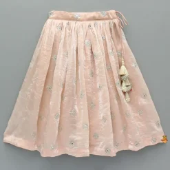 Outlet Pink Embroidered Top And Lehenga Ethnic Wear | Lehengas & Ghagras