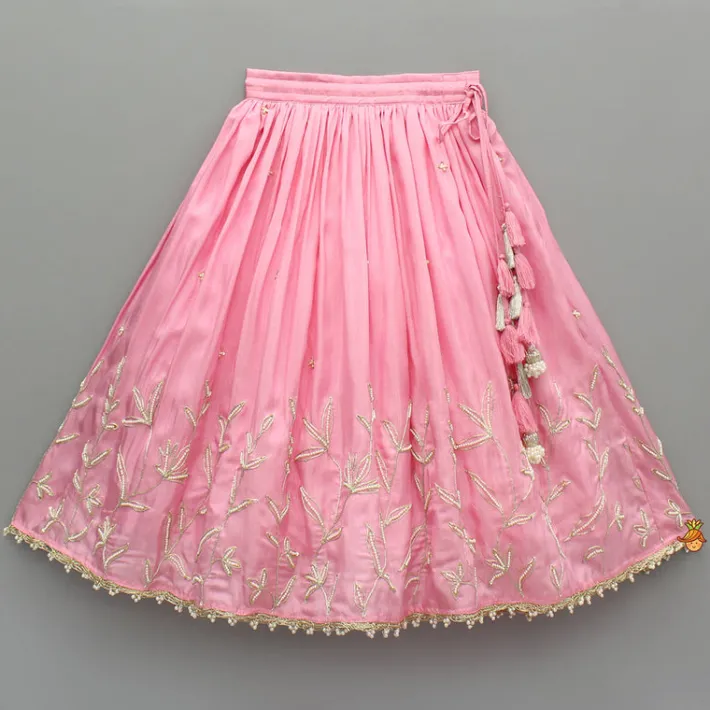 Hot Pink Embroidered Top And Lehenga Twinning Sets | Ethnic Wear
