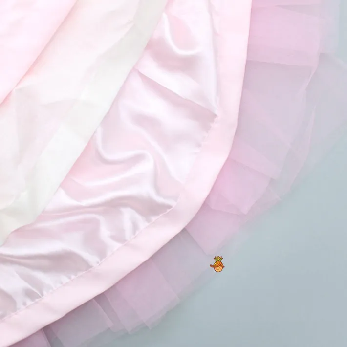 Outlet Pink Floral Printed And Pearl Detailed Gown With Detachable Trail Dresses & Sets | Gowns