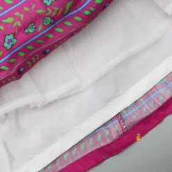 Hot Pink Floral Printed Top And Lehenga With Matching Potli And Net Dupatta Ethnic Wear | Lehengas & Ghagras