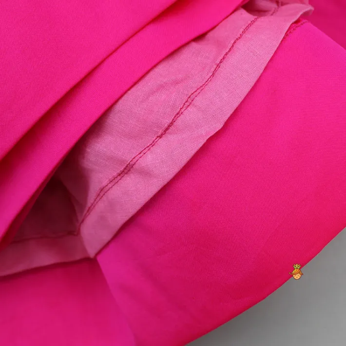Fashion Pink Frills Enhanced Layered Dress Dresses & Sets | Dresses