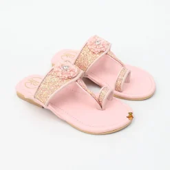 New Pink Glittery Kolhapuri Shoes