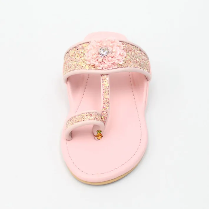 New Pink Glittery Kolhapuri Shoes