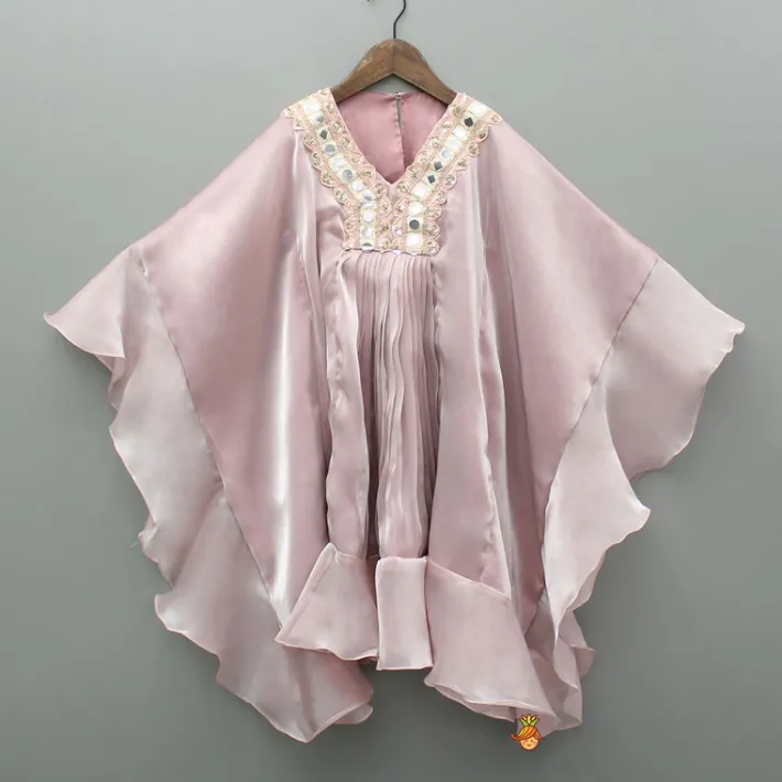 Sale Pink Kaftan Style Embroidered Kurti Ethnic Wear | Kurtis & Jumpsuits