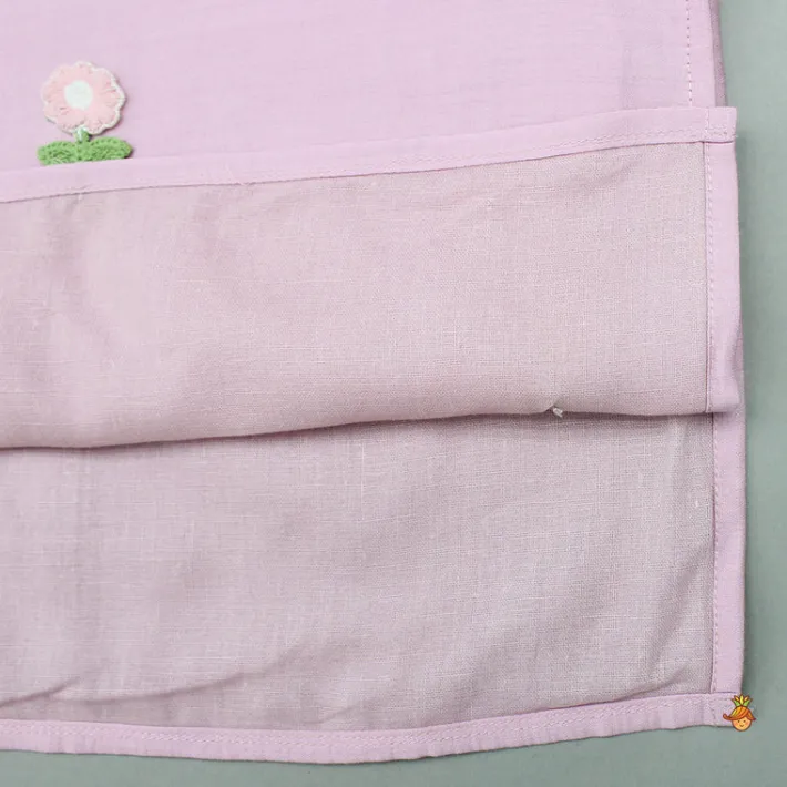 Best Pink Kurta With Embroidered Flower Applique And Pant BOY Indian Ethnic Wear | Ethnic Sets