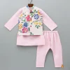 New Pink Kurta With Hand Embroidered Floral Printed Jacket And Pyjama BOY Indian Ethnic Wear | Ethnic Sets