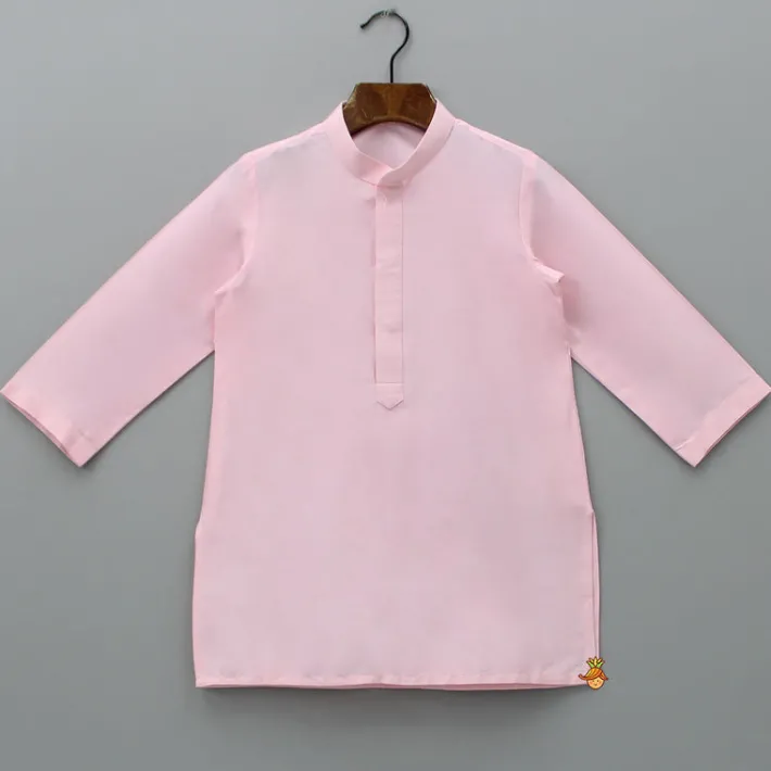 New Pink Kurta With Hand Embroidered Floral Printed Jacket And Pyjama BOY Indian Ethnic Wear | Ethnic Sets