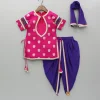 Online Pink Lace Work Kurti And Tulip Dhoti With Dupatta Ethnic Wear | Dhotis & Patialas