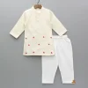 Fashion Pink Lotus Embroidered Kurta And Pyjama BOY Indian Ethnic Wear | Ethnic Sets