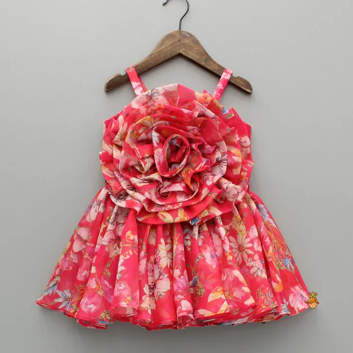 Sale Pink Multicolour Printed Strappy Dress Dresses & Sets | Dresses