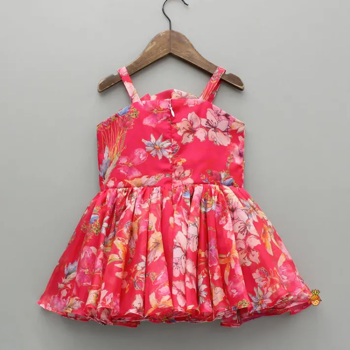 Sale Pink Multicolour Printed Strappy Dress Dresses & Sets | Dresses