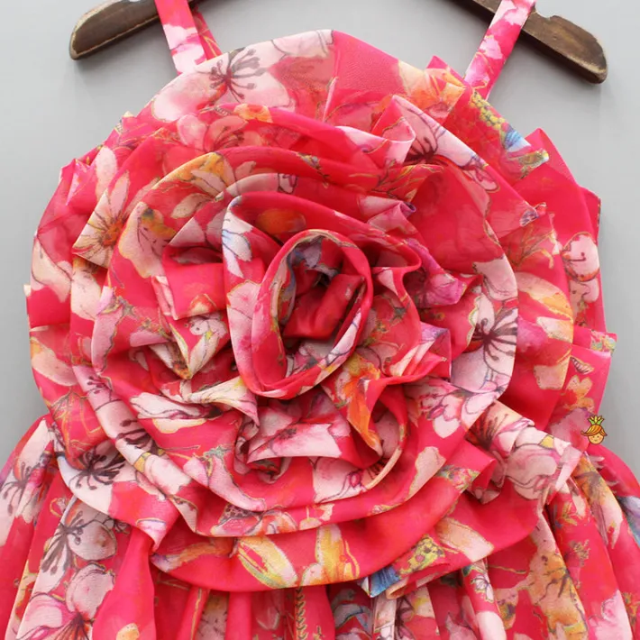 Sale Pink Multicolour Printed Strappy Dress Dresses & Sets | Dresses