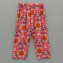 Fashion Pink Multicolour Printed Angarkha Style Kurta And Pyjama BOY Indian Ethnic Wear | Ethnic Sets