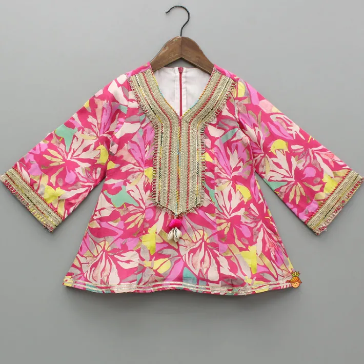 Outlet Pink Multicoloured Printed Kurti And Salwar With Dupatta Twinning Sets | Ethnic Wear
