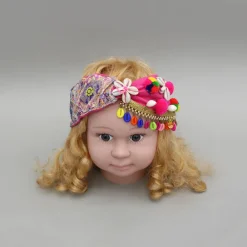 Sale Pink Printed And Embellished Head Band Hair Accessories | Head Bands