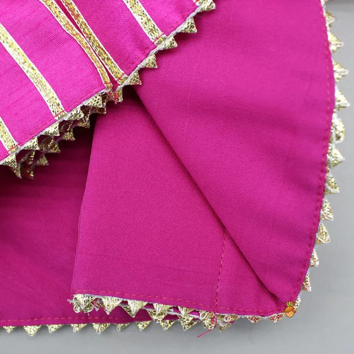 Clearance Pink Printed And Embroidered Top With Lehenga And Dupatta Ethnic Wear | Lehengas & Ghagras