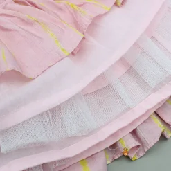 Clearance Pink Printed And Embroidered Top And Frill Lehenga Ethnic Wear | Lehengas & Ghagras